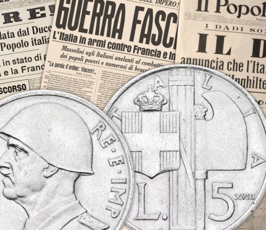 Quei due “bellicosi” progetti per le monete da 5 e 10 lire tipo Fascio