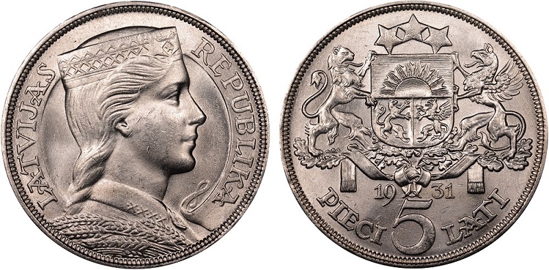 I 5 lati in argento del 1929, 1931 e 1932: si conoscono anche rarissimi esemplari proof