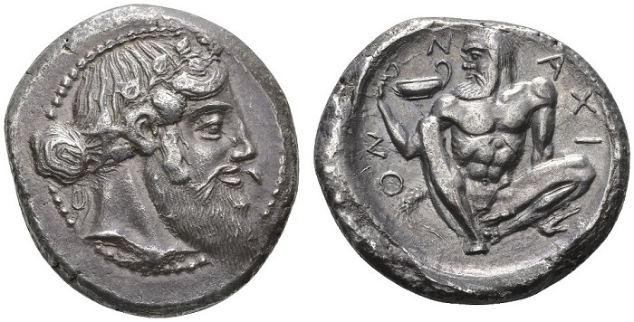 Naxos, tetradramma, intorno al 461-460 a.C.