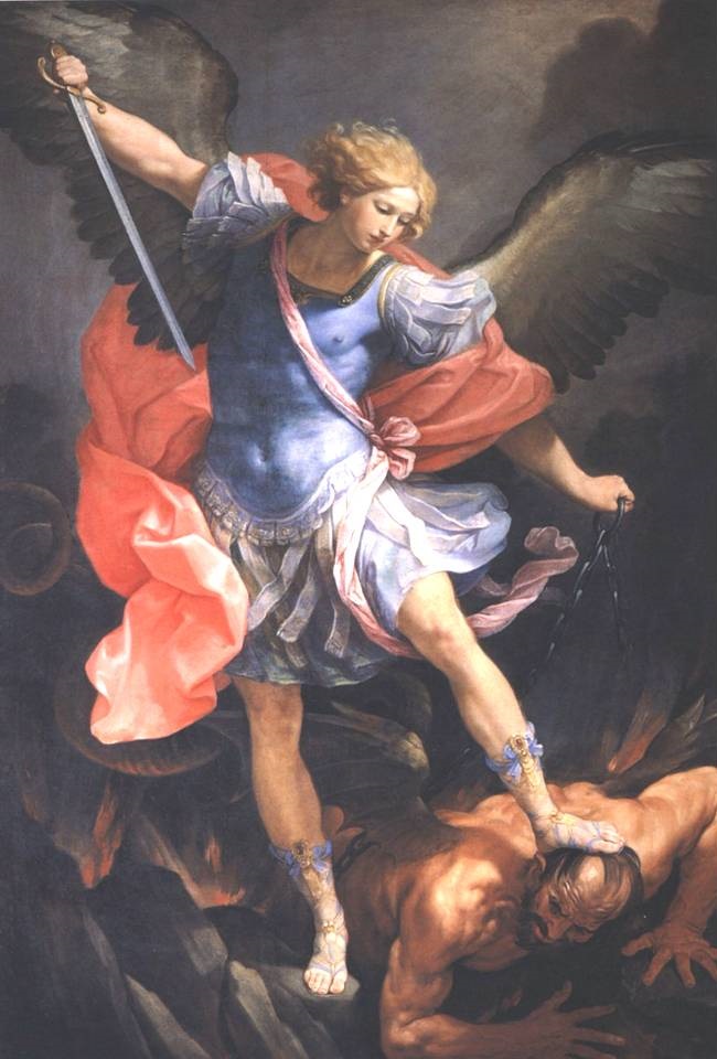 Il celeberrimo dipinto di Guido Reni con l'arcangelo Michele che sconfigge il demonio