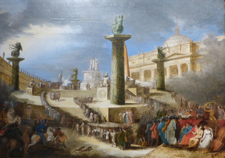 "Altare patrio" realizzato nel bel mezzo di Piazza San Pietro per celebrare la festa della Federazione il 20 marzo del 1798