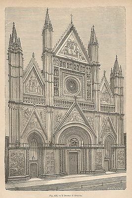 Xilografia ottocentesca raffigurante la facciata del Duomo