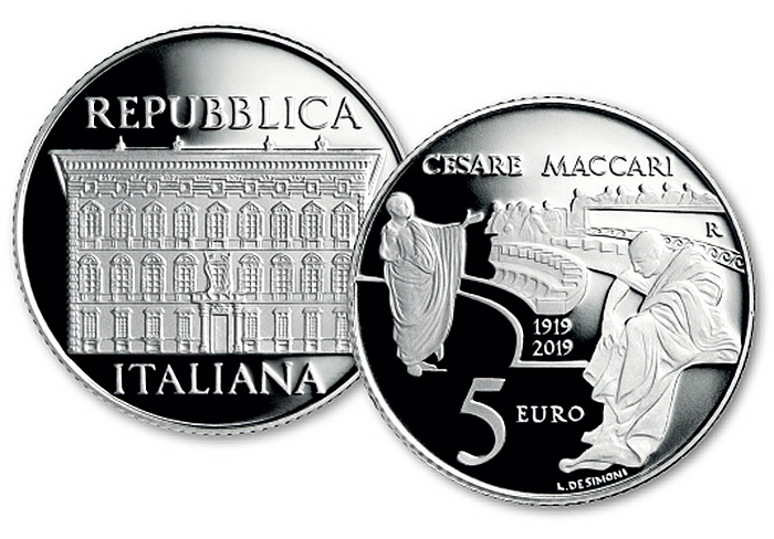 I 5 euro in aregento per il centenario di Maccari: saranno inseriti anche nella divisionale proof e venduti singolarmente, sempre in finitura fondo specchio
