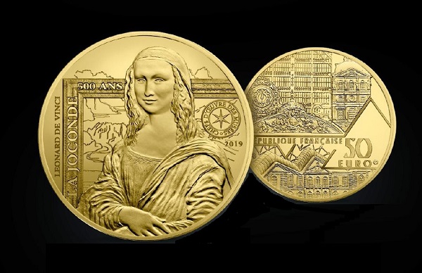 I 50 euro in oro per Leonardo e Monna Lisa, nella serie delle eccellenze francesi