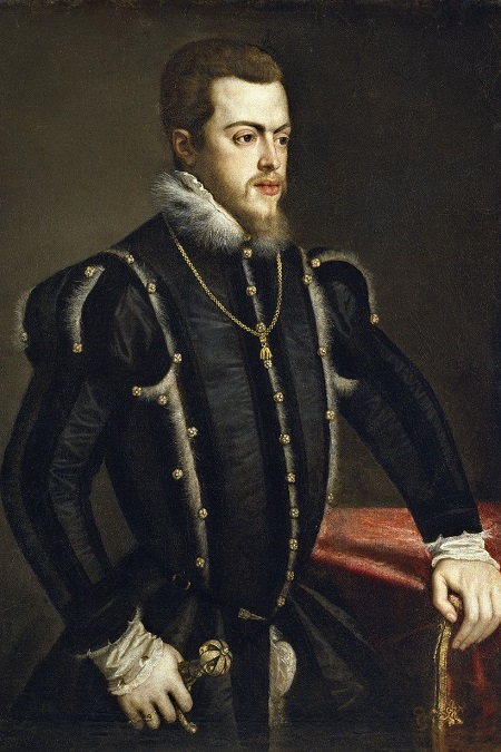 Tiziano Vecellio, "Retrato de Felipe II", circa 1549-1550