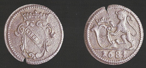 Lucca – Panterino del 1683 (Mi, g 0,64 mm 27, Cni 714)