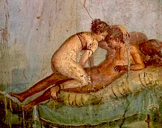 Famoso frammento di affresco a tema erotico da Pompei