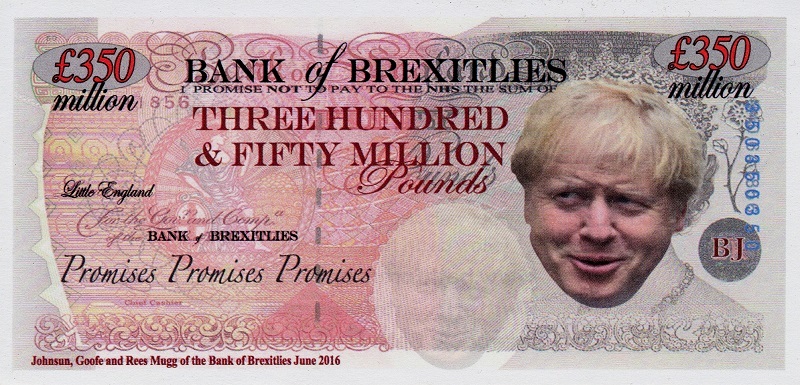 Bath for Europe - Brexit Banknote - Dritto con ritratto di Boris Johnson