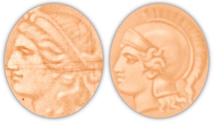 Elaborazione grafica per confronto tra la filigrana definitiva delle 1000 lire Barbetti con matrice e quella dell'esperimento: lo stile dello stesso, ignoto artista è lo stesso Elaborazione grafica per confronto tra la filigrana definitiva delle 1000 lire Barbetti con matrice e quella dell'esperimento: lo stile dello stesso, ignoto artista è lo stesso
