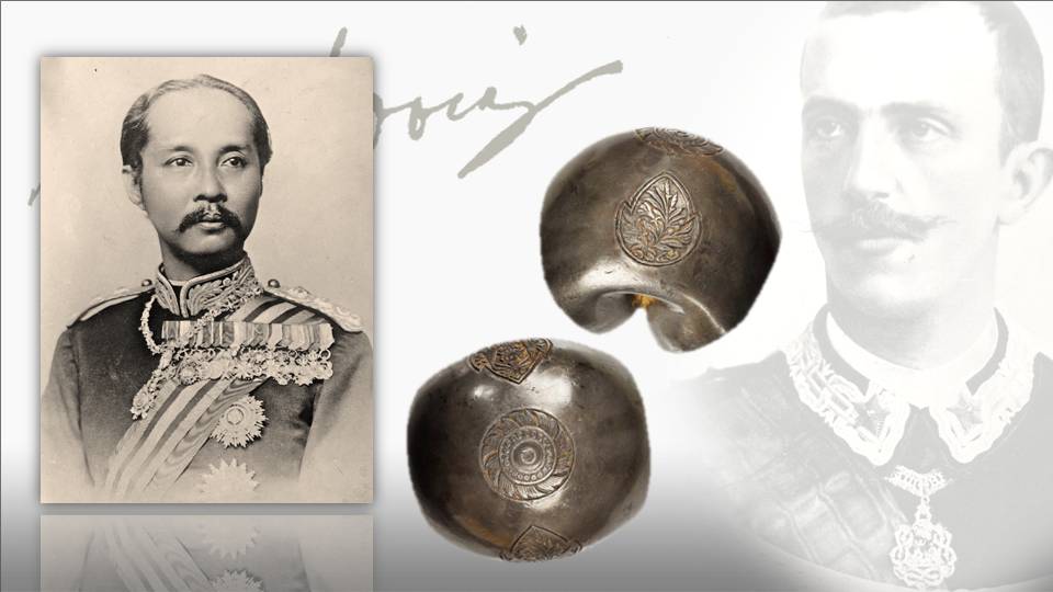 "Regali scambi di cortesie": il re del Siam Rama V, P'ra Paramin Maha Chulalonkorn, dona una raccolta di monete del proprio paese che il Savoia, a sua volta, destina alla Società Numismatica Italiana