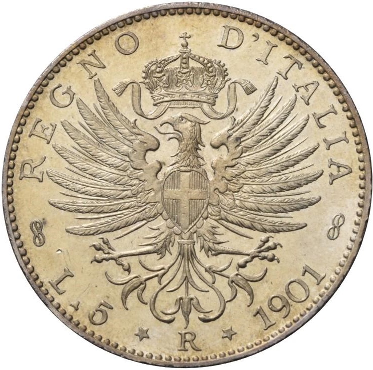 5 lire 1901 rovescio