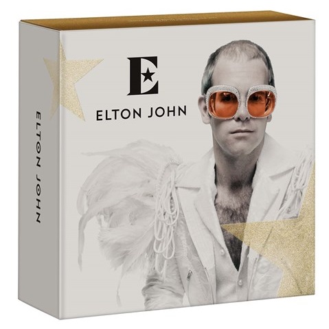 La copertina di "Crocodile Rock" è una fra quelle riutilizzate per il packaging delle monete dedicate a Elton John