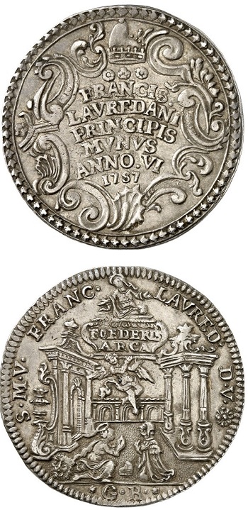 Esemplare in argento dell'osella veneziana del 1757, anno di nascita del maestro Antonio Canova