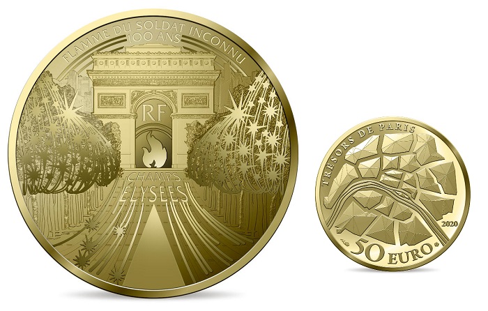 I 50 euro in oro, peso un quarto di oncia, coniati dalla Monnaie de Paris nell'ambito della serie dedicata ai tesori architettonici della capitale transalpina