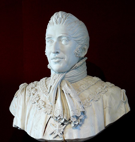 Un busto di re Carlo X di Francia di puro gusto neoclassico