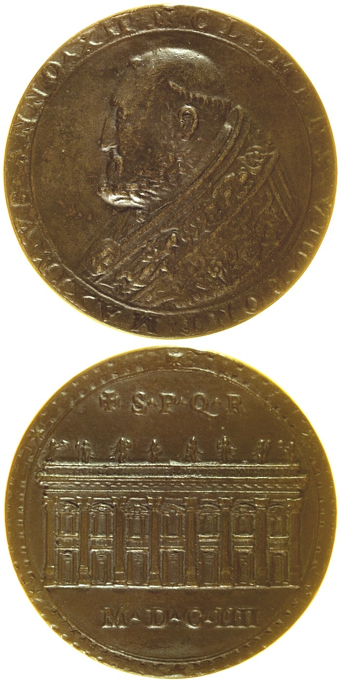 La medaglia con data MDCIIII e ritratto di papa Aldobrandini sul dritto