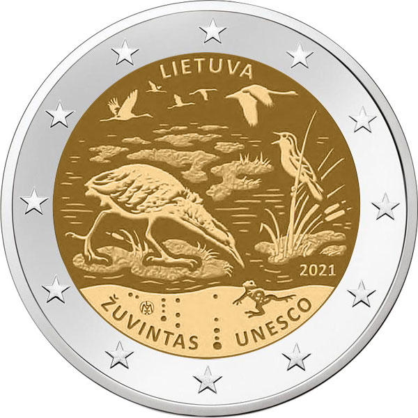 E' sulla ghiera, quindi non immediato da notare, il clamoroso errore presente su parte di queste monete da 2 euro della Lituania dedicate al patrimonio naturale