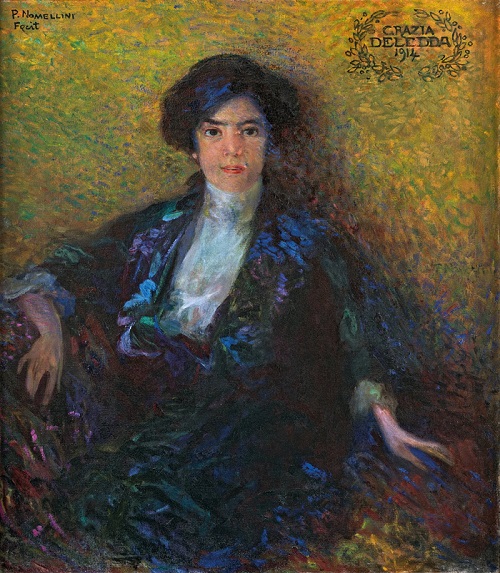 Un bellissimo ritratto di Grazia Deledda realizzato dal grande pittore Plinio Nomellini nel 1914