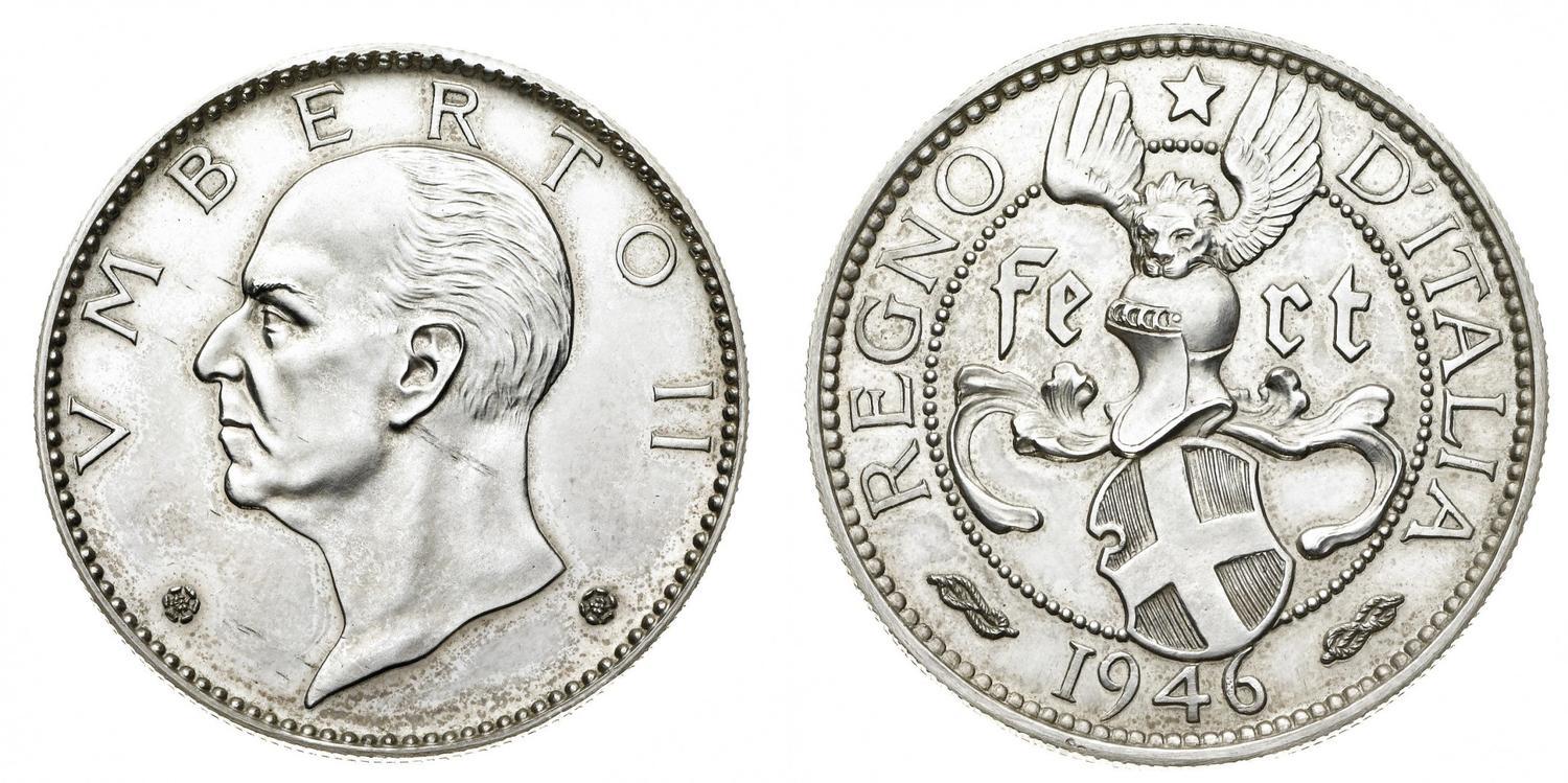 Medaglia con data 1946 e ritratto di Umberto II di Savoia: erede del "re numismatico", ha restituito all'Italia le monete di Casa Savoia ed è stato un fine cultore di medaglistica