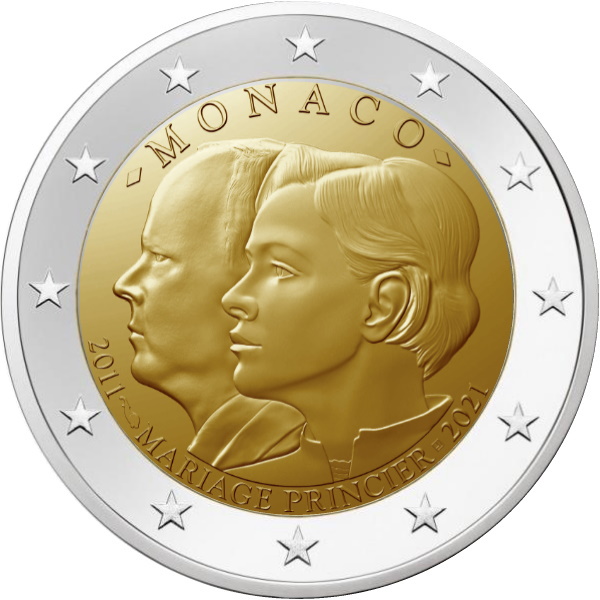 Il principe Alberto II e la principessa Charléne ritratti sui 2 euro di Monaco emessi il 6 ottobre