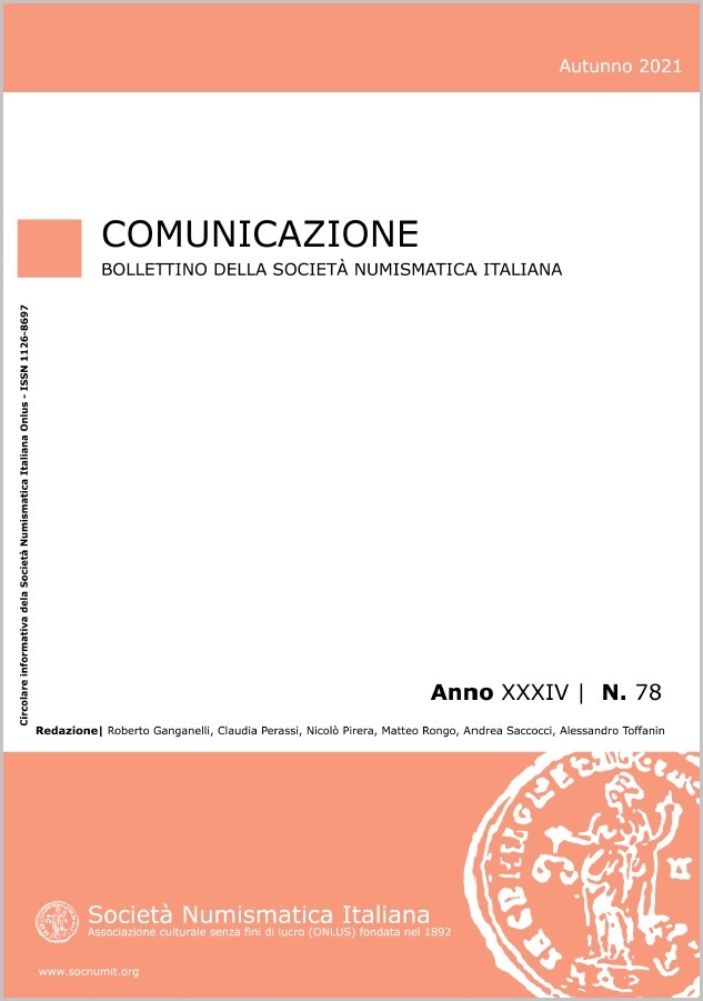 La copertina della raccolta di studi "Comunicazione 78" della Società numismatica italiana