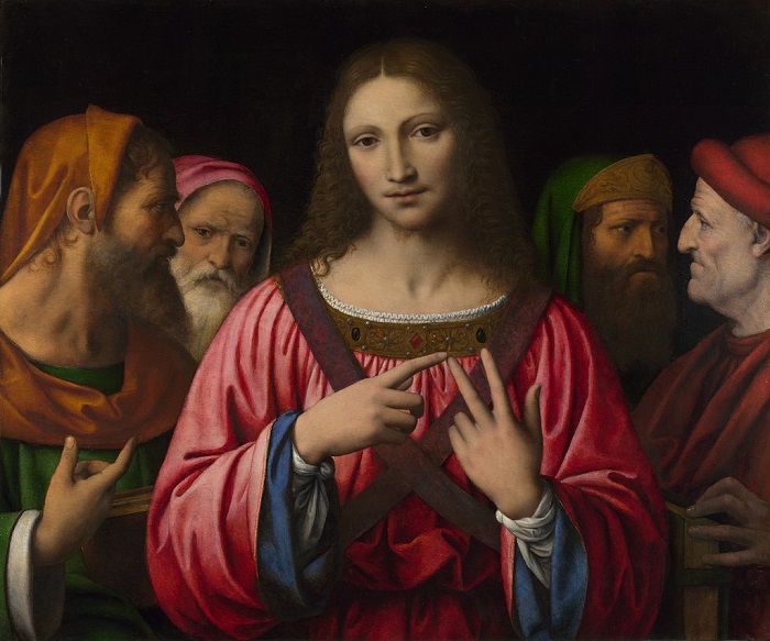 Gesù tra i dottori in un celebre dipinto di Bernardino Luini del 1515-1530 conservato alla National Gallery di Londra