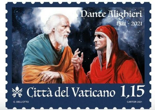 Il francobollo celebrativo di Gabriele Dell'Otto che il Vaticano ha emesso in miniforglio di quattro esemplari con appendice in tema