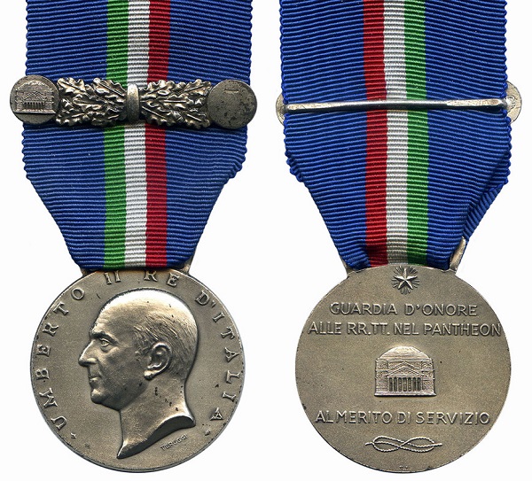 Medaglia al merito di servizio dell'Istituto nazionale per la guardia d'onore alle Reali tombe del Pantheon pantheon