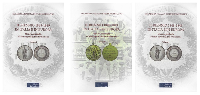 Sono tre i volumi editi dall'Accademia italiana di studi numismatici sul biennio rivoluzionario 1848-1849 e dedicati a monete, medaglie, cartamoneta e documenti: un'opera articolata e affascinante