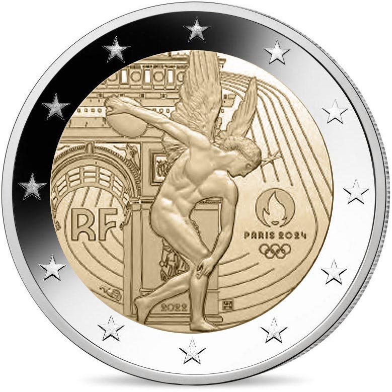 Il genio alato si fa discobolo classico nella moneta olimpica in emissione a settembre 2022 Il genio alato si fa discobolo classico nella moneta olimpica in emissione a settembre 2022