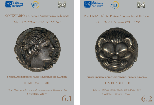 Le copertine dei due volumi del "Notiziario del PNS" dedicati al medagliere di Reggio Calabria