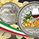 Primitivo orecchiette moneta italiana sfondo