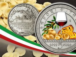 Primitivo orecchiette moneta italiana sfondo