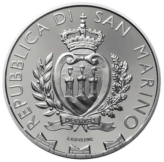 Antonella Napolione, former author of the state coat of arms, also modeled the reverse of the San Marino commemorative to be issued on 29 September