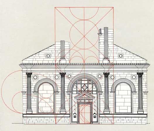 The golden section as the basis of the architectural elegance of the building designed by Leon Battista Alberti and remained unfinished