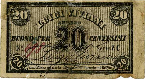 Fig. 4 | Fronte di uno dei biglietti fiduciari da 20 centesimi del negozio Viviani