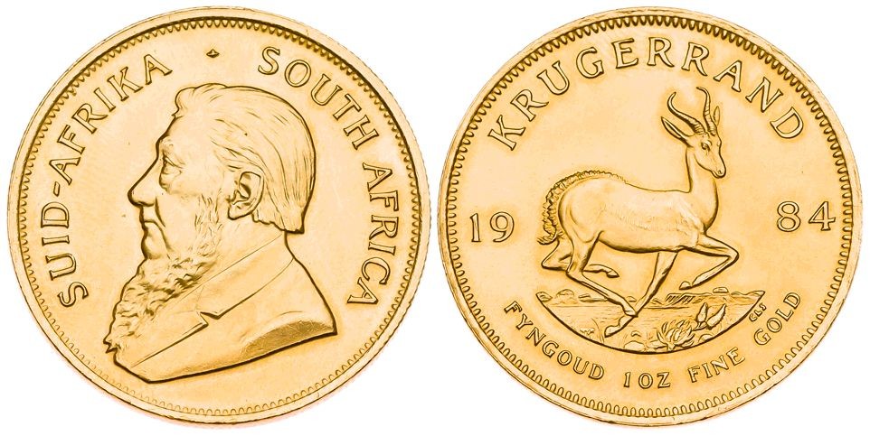 Il krugerrand, iconica moneta in oro da investimento coniata dal Sudafrica e dedicata al presidente Paul Kruger, fautore dell'indipendenza del paese
