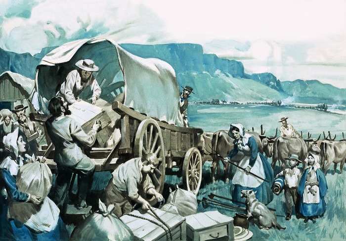 Coloni boeri si spingono alla conquista di nuove terre in Sudafrica nel corso del XIX secolo, in una marcia epica che sarà ripagata dalla scopetra di ricche miniere d'oro e diamanti