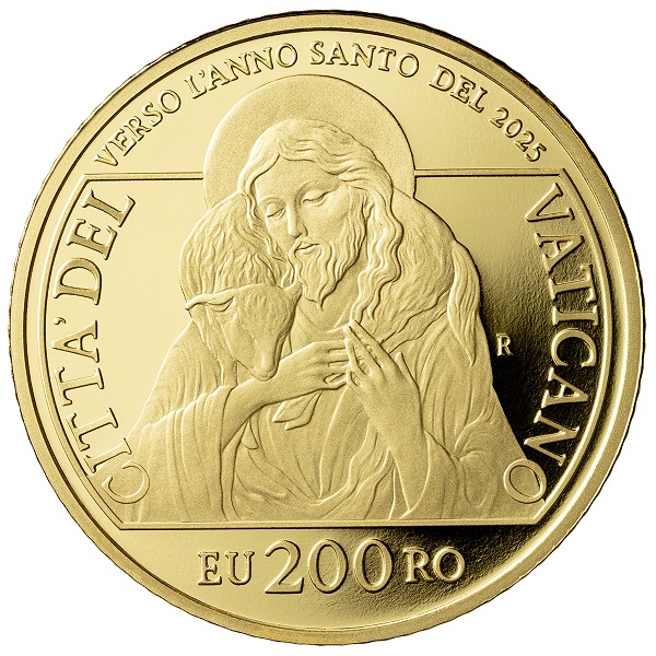 La prestigiosa moneta da 200 euro in oro proof, prima emissione vaticana verso il Giubileo 2025, è opera di Arianna Cicconi che ha saputo realizzare un dritto e un rovescio di un'eleganza senza tempo