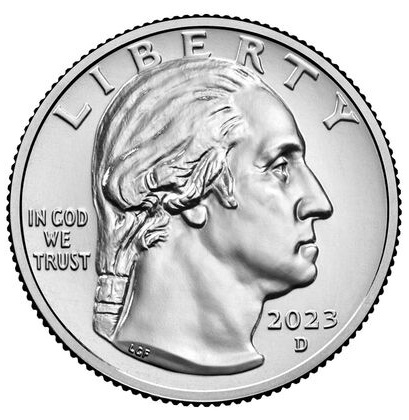 Il profilo di George Washington sul dritto comune a tutte le monete della serie