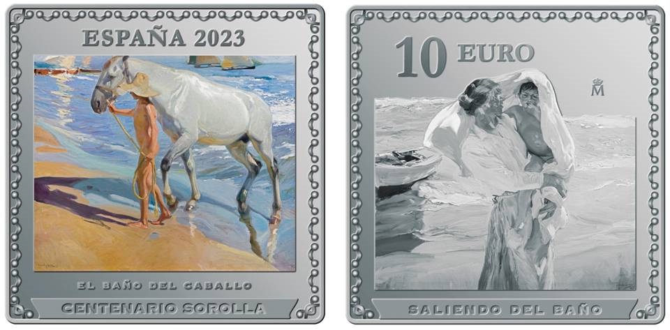 Scene di vita sulle spiagge iberiche tra XIX e XX secolo viste e dipinte da Joaquín Sorolla: un giovane porta il suo cavallo a rinfrescarsi, una madre asciuga il figlioletto dopo i giochi fra le onde sul bagnasciuga