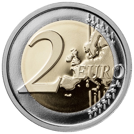 La faccia comune dei 2 euro Manzoni proof in distribuzione da parte di Ipzs dal 15 maggio