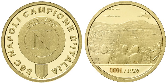 napoli campione scudetto medaglia zecca maradona