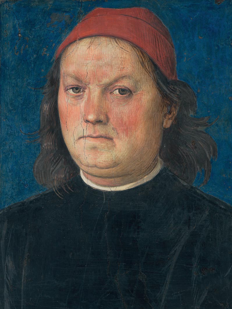 L'autoritratto del pittore umbro che egli realizzò all'interno del Collegio del Cambio a Perugia, sua città natale, dove tuttora si trova