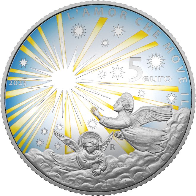 dante alighieri paradiso divina commedia monete euro oro argento ipzs