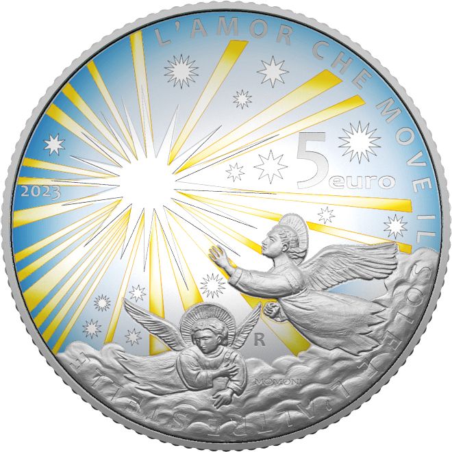 dante alighieri paradiso divina commedia monete euro oro argento ipzs