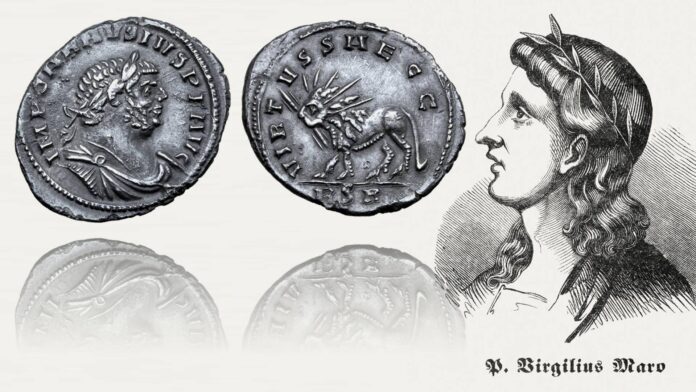 carausio usurpatore impero romano denario leone radiato virgilio egloghe
