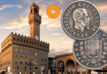 moneta del cuore mezza lira firenze 1861 savoia italia unia