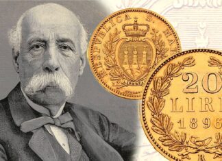 monete oro argento san marino 1895 francesco crispi convenzione amicizia