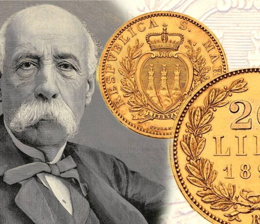 monete oro argento san marino 1895 francesco crispi convenzione amicizia